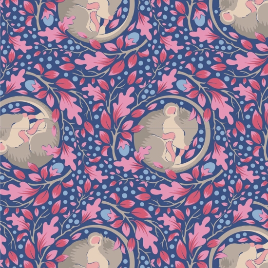 Tilda Patchwork Stoff Baumwolle - Hibernation - Slumbermouse-Denim